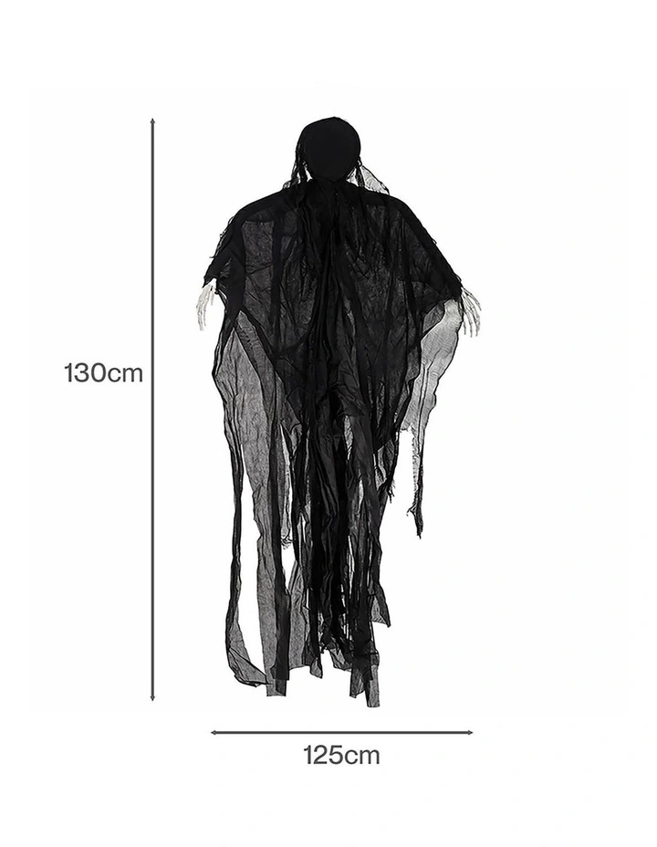 Yezi Halloween Decorations Grim Reaper 130cm Black Polyester Foam image 3
