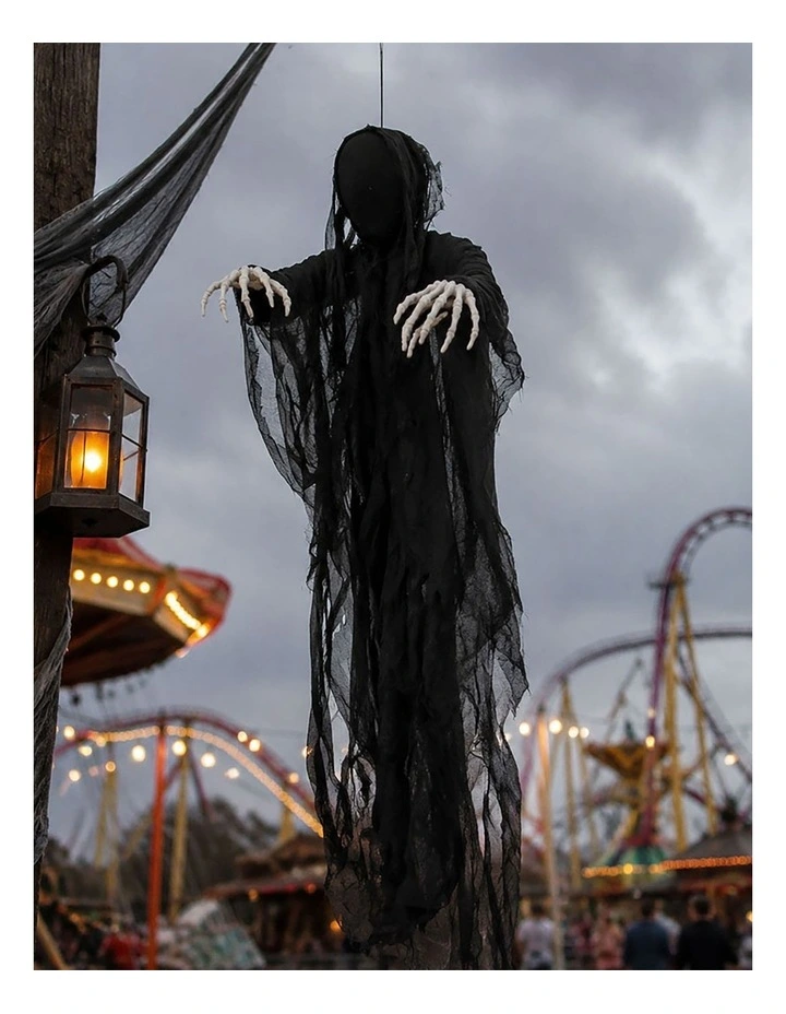 Yezi Halloween Decorations Grim Reaper 130cm Black Polyester Foam image 4