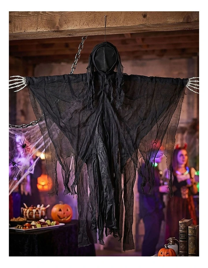 Yezi Halloween Decorations Grim Reaper 130cm Black Polyester Foam image 5