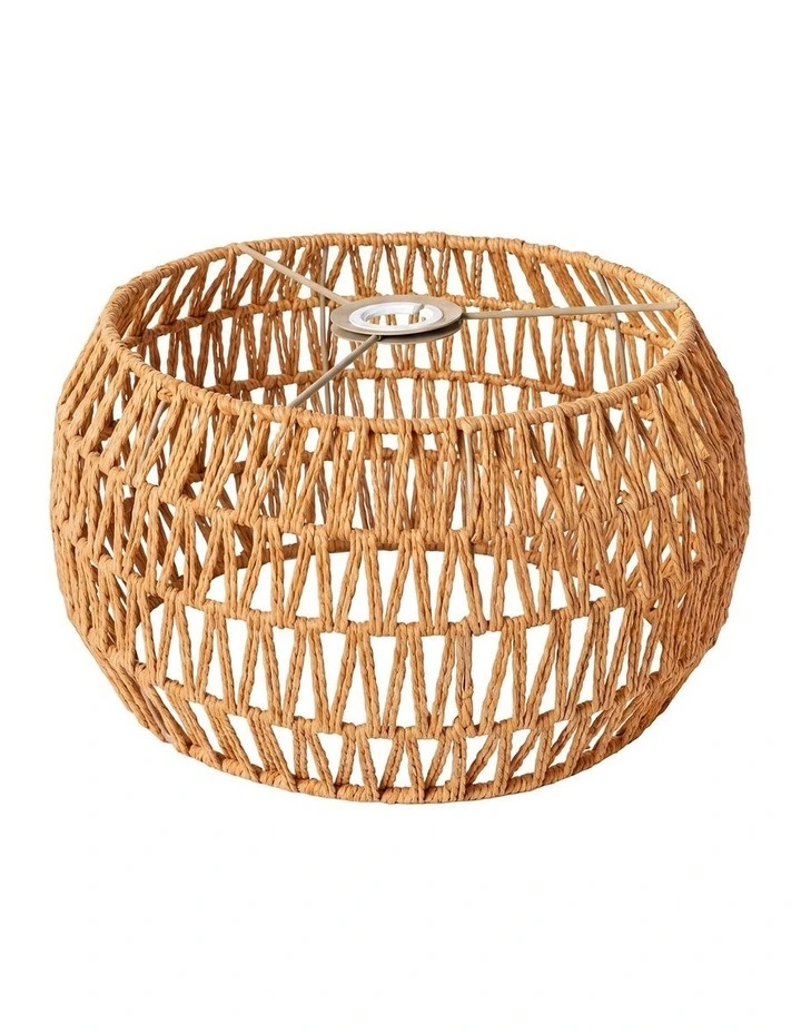 Emitto Ceiling Pendant Light Shade Lamp Metal Frame Paper Rope 32cm Yellow image 1