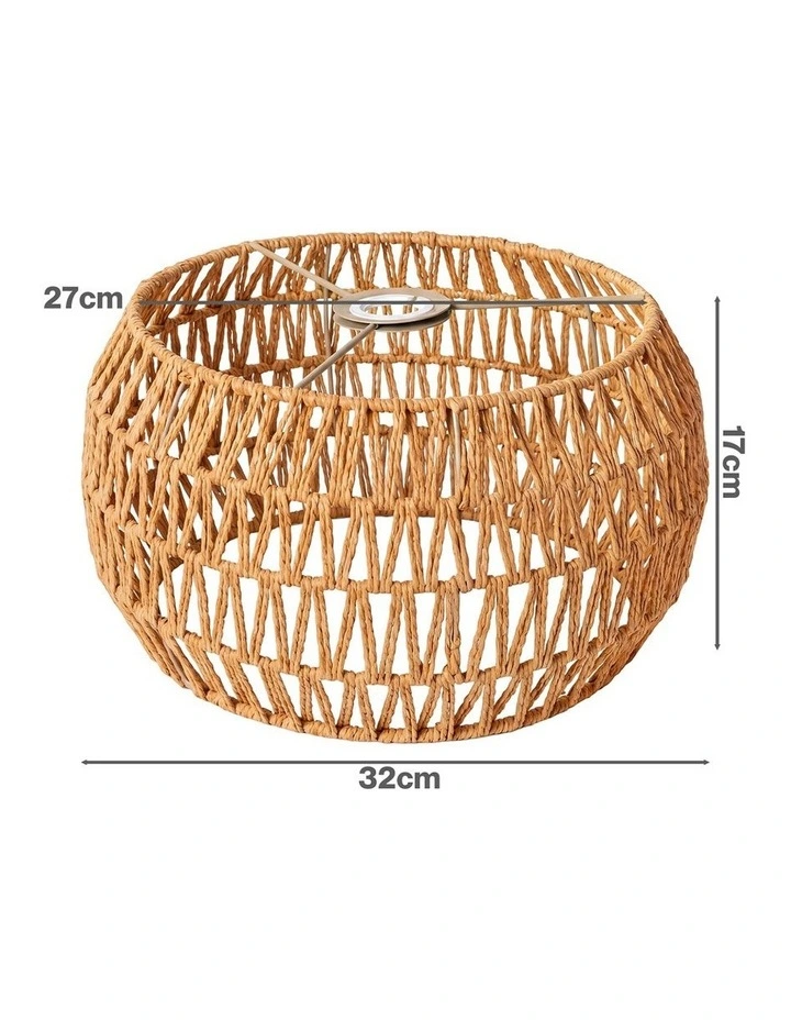 Emitto Ceiling Pendant Light Shade Lamp Metal Frame Paper Rope 32cm Yellow image 3