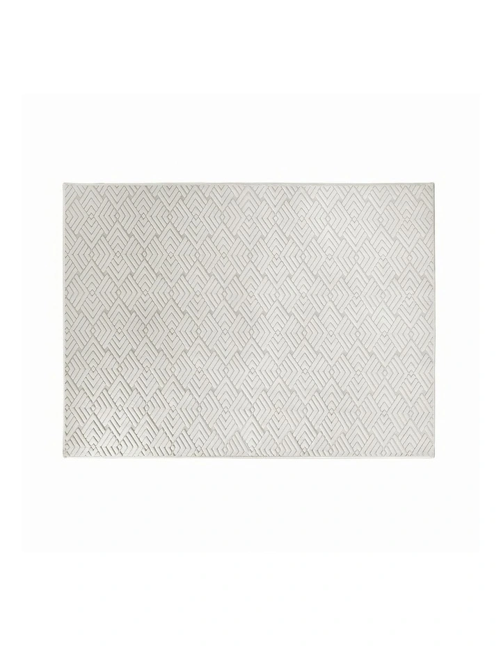 Oikiture Jacquard Area Rug Geometric Texture Floor Carpet  240X340cm Ivory Cream image 7