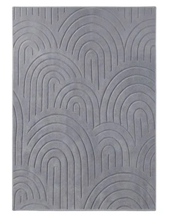 Oikiture Geometric Arch Jacquard Area Rug Modern Floor Carpet 280X380cm Grey