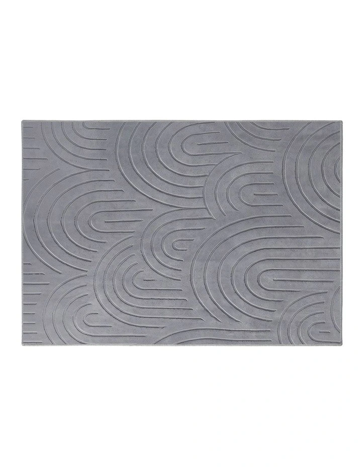 Oikiture Geometric Arch Jacquard Area Rug Modern Floor Carpet 280X380cm Grey image 7