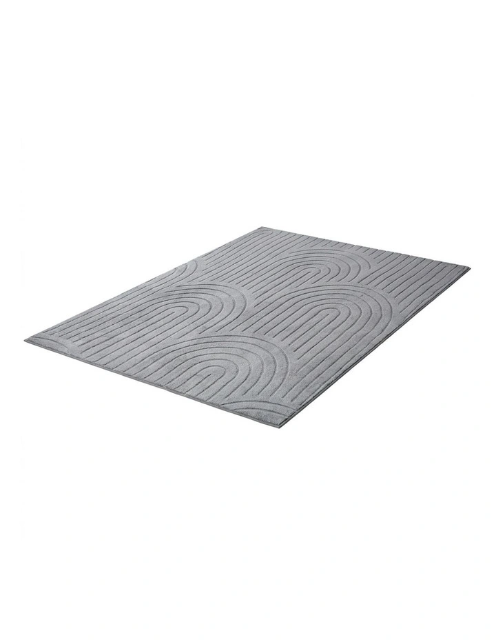 Oikiture Geometric Arch Jacquard Area Rug Modern Floor Carpet 240X340cm Grey image 2
