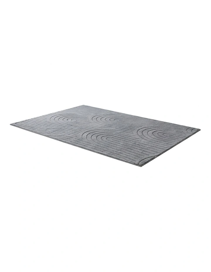 Oikiture Geometric Arch Jacquard Area Rug Modern Floor Carpet 160X230cm Grey image 5