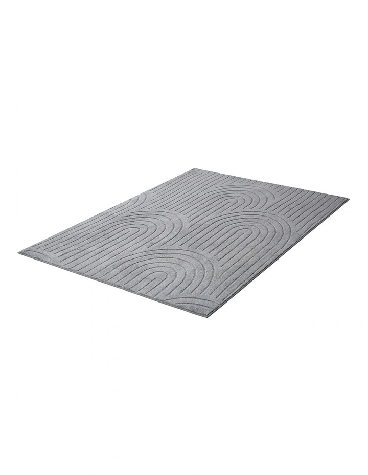 Oikiture Geometric Arch Jacquard Area Rug Modern Floor Carpet 160X230cm Grey image 6