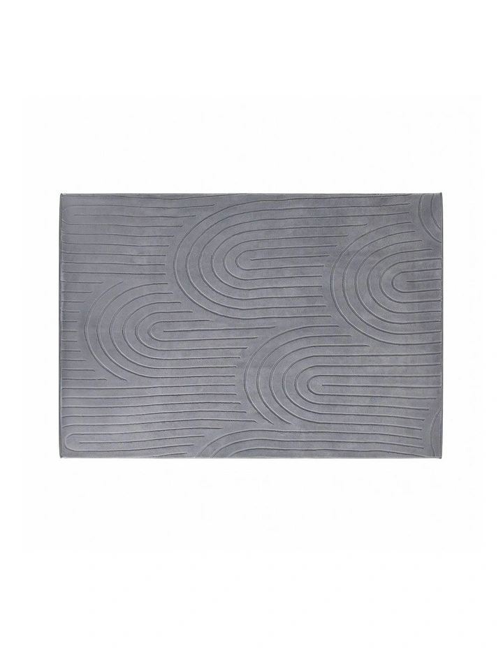 Oikiture Geometric Arch Jacquard Area Rug Modern Floor Carpet 160X230cm Grey image 7