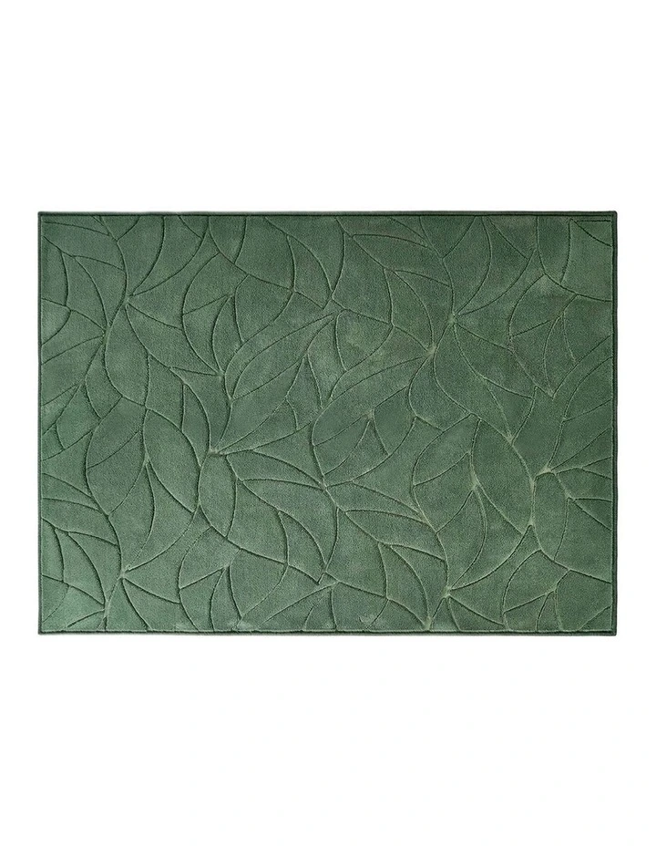 Oikiture Textured Leaf Jacquard Area Rug Floor Carpet Soft Decor 200X290cm Green image 7