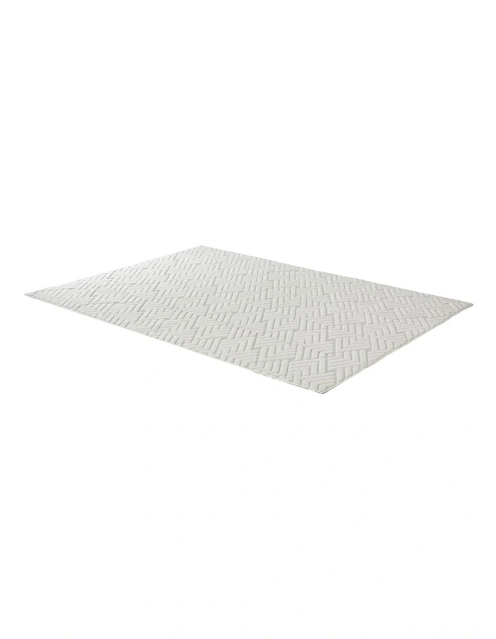 Oikiture Jacquard Area Rug Geometric Texture Floor Carpet 200X290cm Ivory Cream image 5