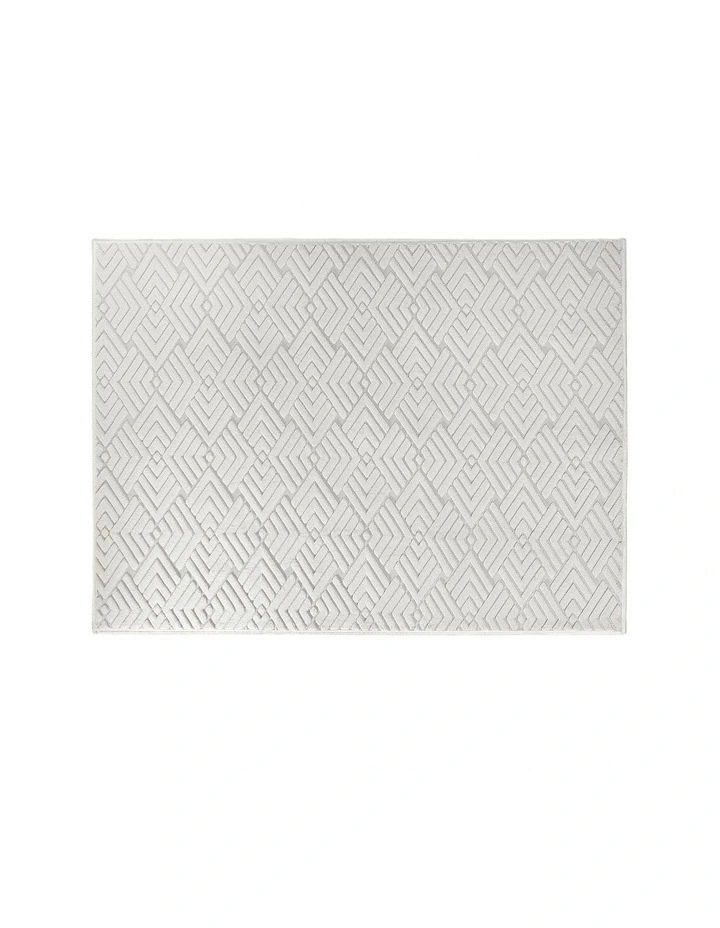 Oikiture Jacquard Area Rug Geometric Texture Floor Carpet 200X290cm Ivory Cream image 7