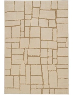 LOOPSIE GHARDA TEXTURED ABSTRACT BEIGE WASHABLE RUG