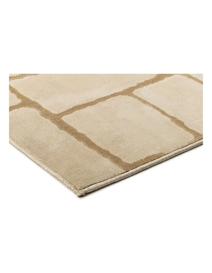 LOOPSIE  GHARDA TEXTURED ABSTRACT BEIGE WASHABLE RUG image 2