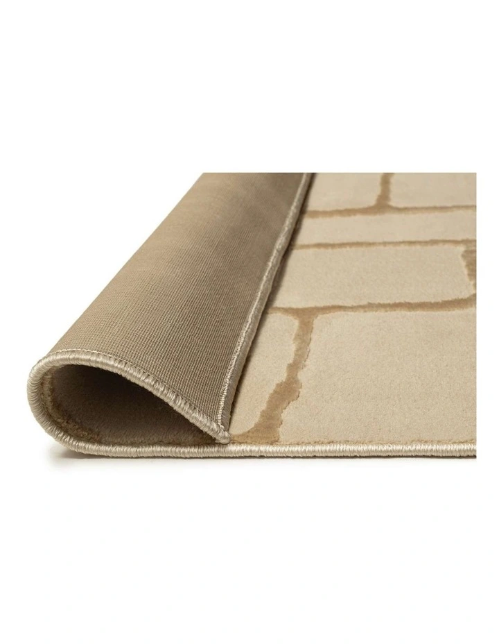 LOOPSIE  GHARDA TEXTURED ABSTRACT BEIGE WASHABLE RUG image 3