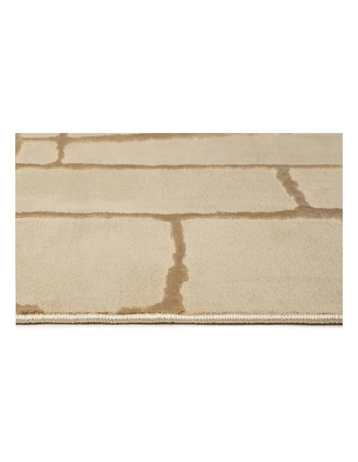 LOOPSIE  GHARDA TEXTURED ABSTRACT BEIGE WASHABLE RUG image 4