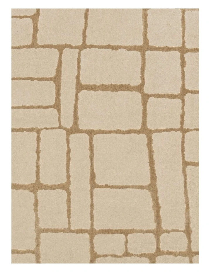 LOOPSIE  GHARDA TEXTURED ABSTRACT BEIGE WASHABLE RUG image 5