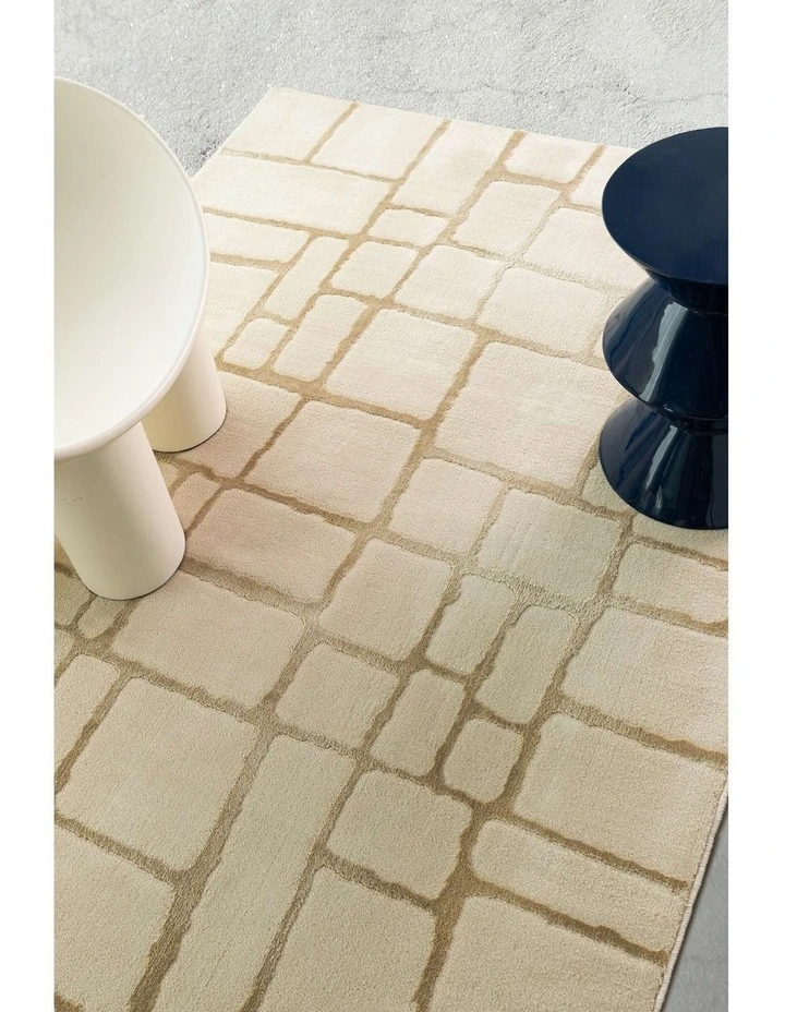 LOOPSIE  GHARDA TEXTURED ABSTRACT BEIGE WASHABLE RUG image 7