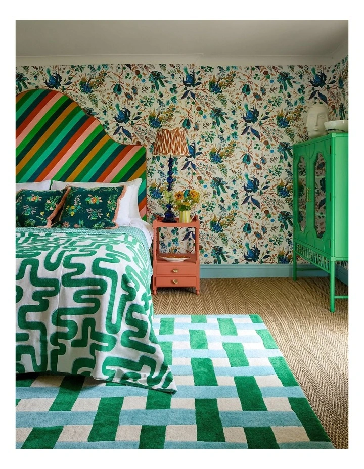 Harlequin Basket Weave Emerald/Aquamarine 144107 - Sophie Robinson image 2