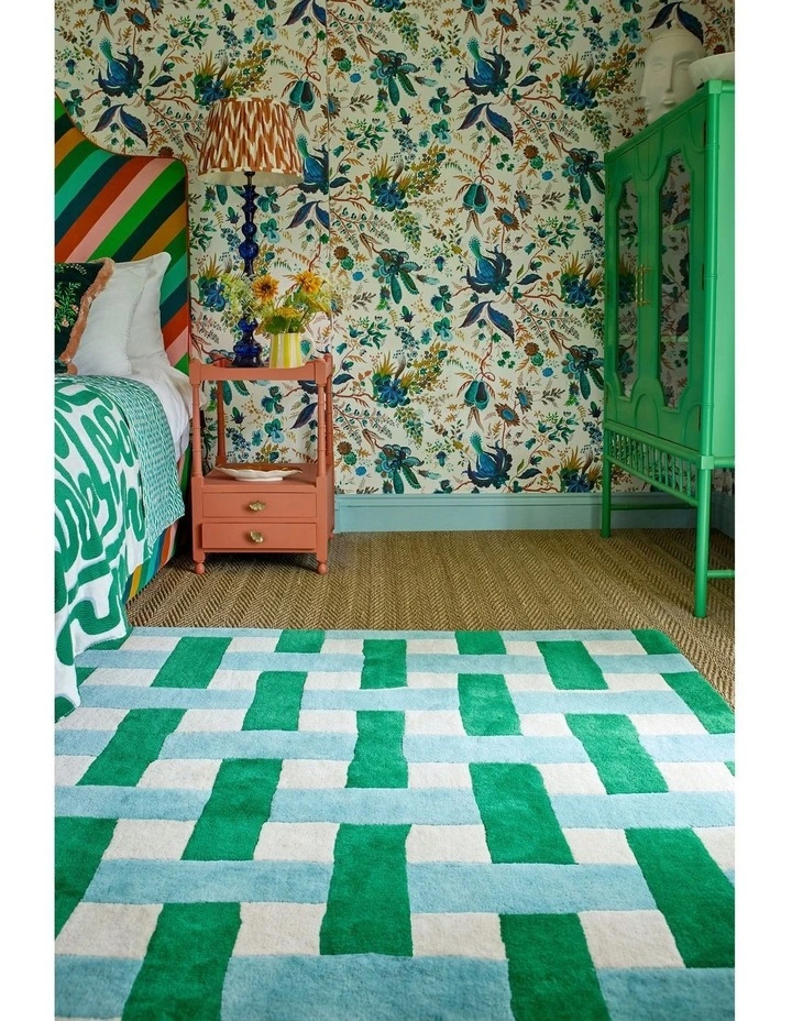 Harlequin Basket Weave Emerald/Aquamarine 144107 - Sophie Robinson image 3
