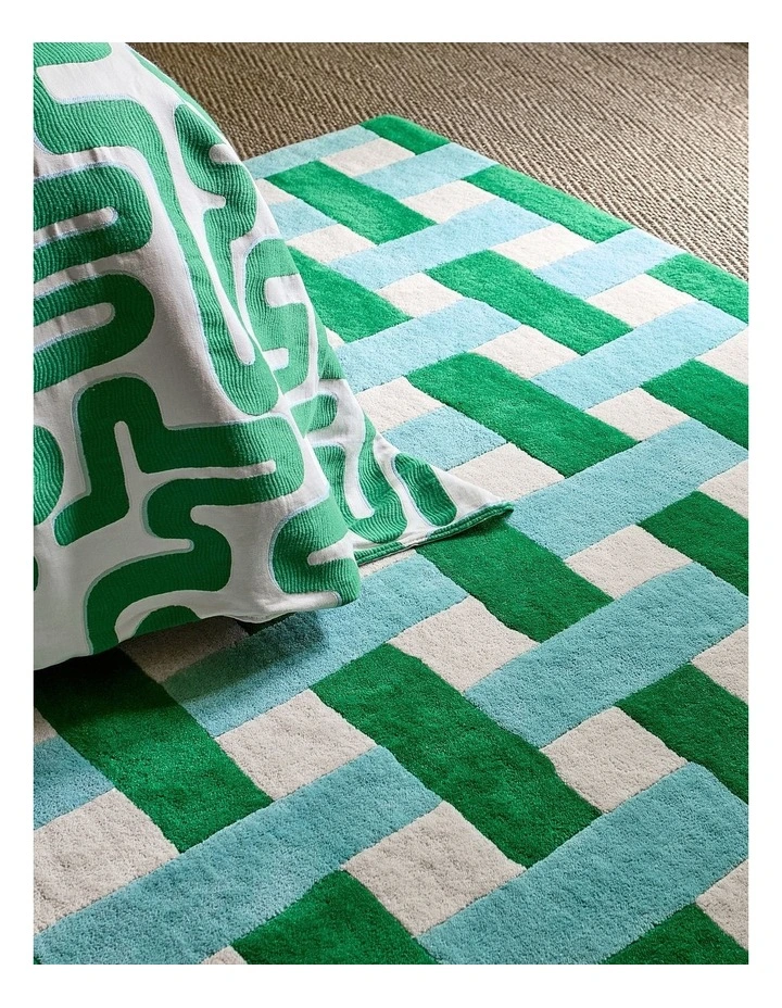 Harlequin Basket Weave Emerald/Aquamarine 144107 - Sophie Robinson image 4