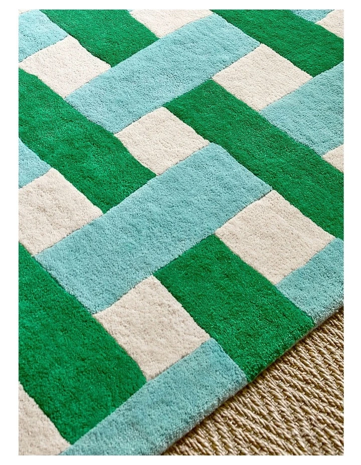 Harlequin Basket Weave Emerald/Aquamarine 144107 - Sophie Robinson image 5