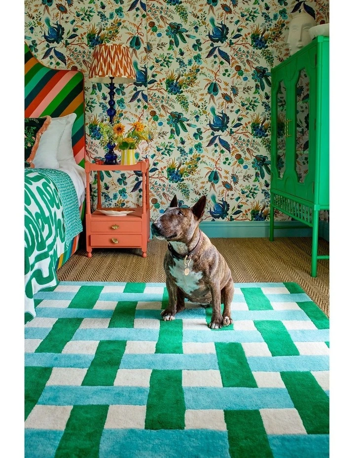Harlequin Basket Weave Emerald/Aquamarine 144107 - Sophie Robinson image 6
