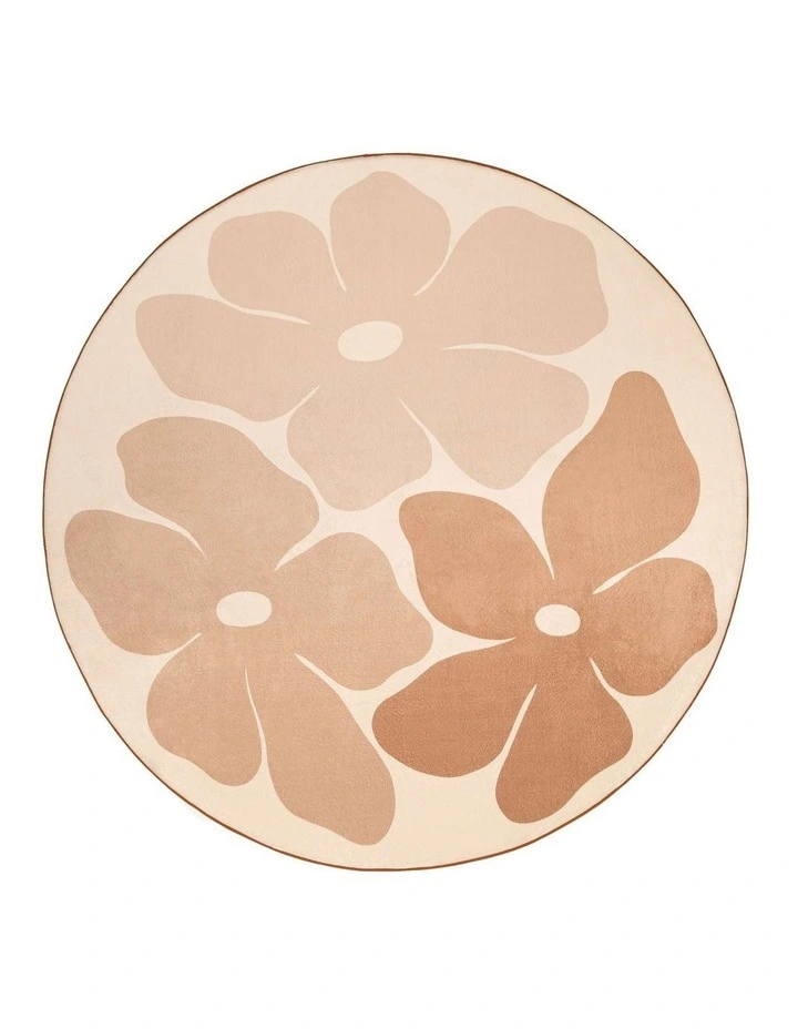 MISS AMARA  ZULI PEACH FLOWERS ROLLIE POLLIE ROUND PLAYMAT image 1