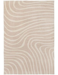 LOOPSIE GLIS IVORY AND BEIGE LINES WASHABLE RUG