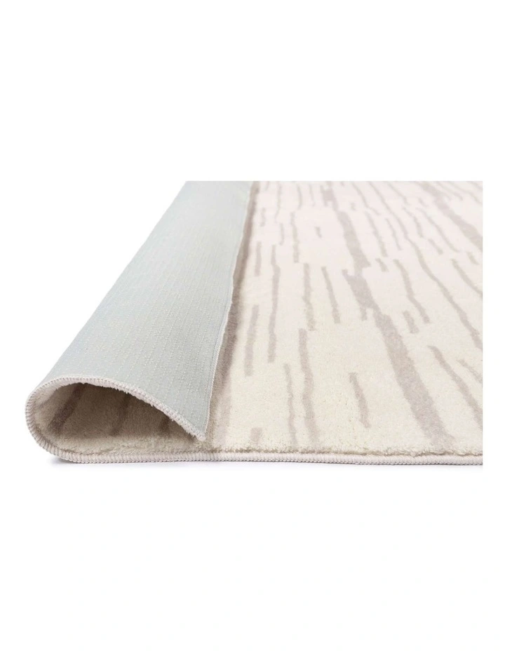 MISS AMARA  TANDARA GREY AND CREAM ABSTRACT PATTERN WASHABLE RUG image 3
