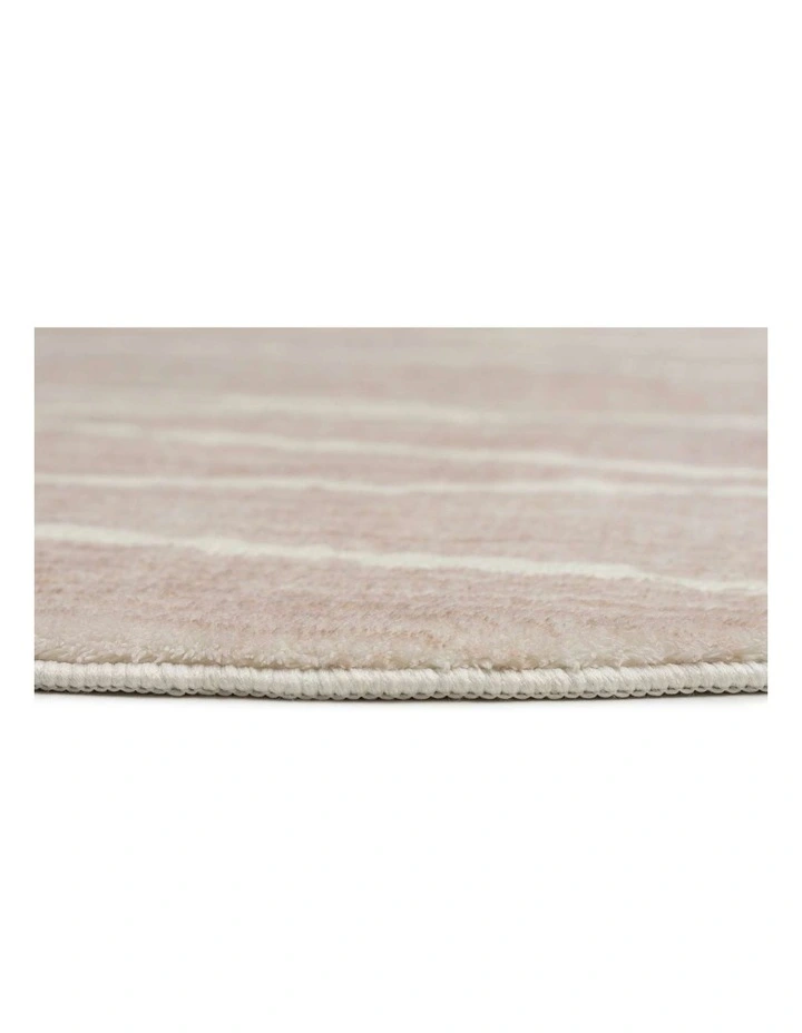 LOOPSIE  BOKAA BEIGE LINED WASHABLE ROUND RUG image 2