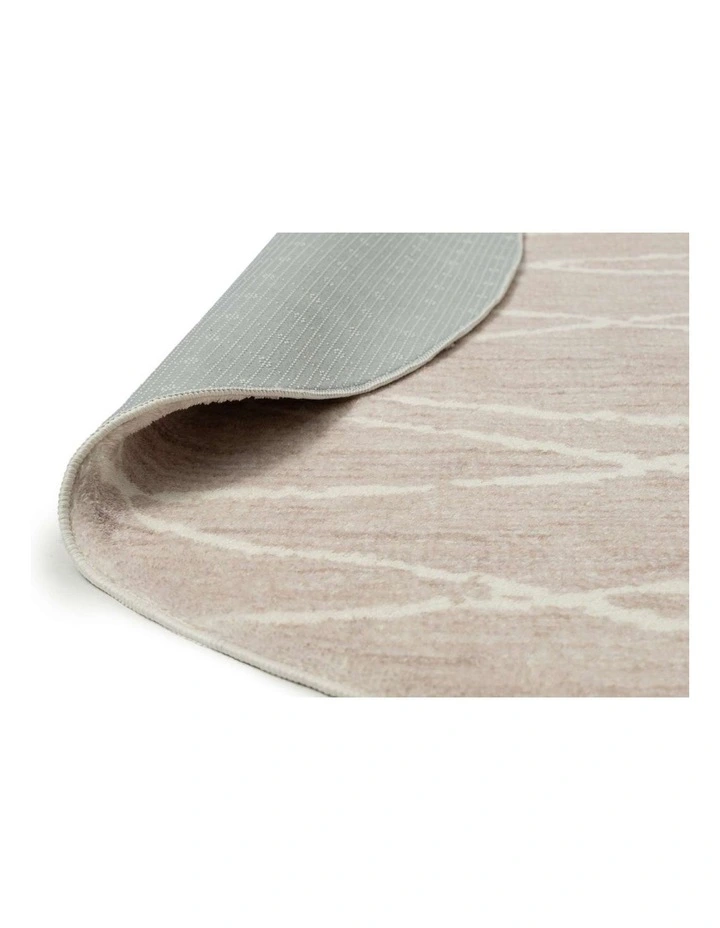 LOOPSIE  BOKAA BEIGE LINED WASHABLE ROUND RUG image 3