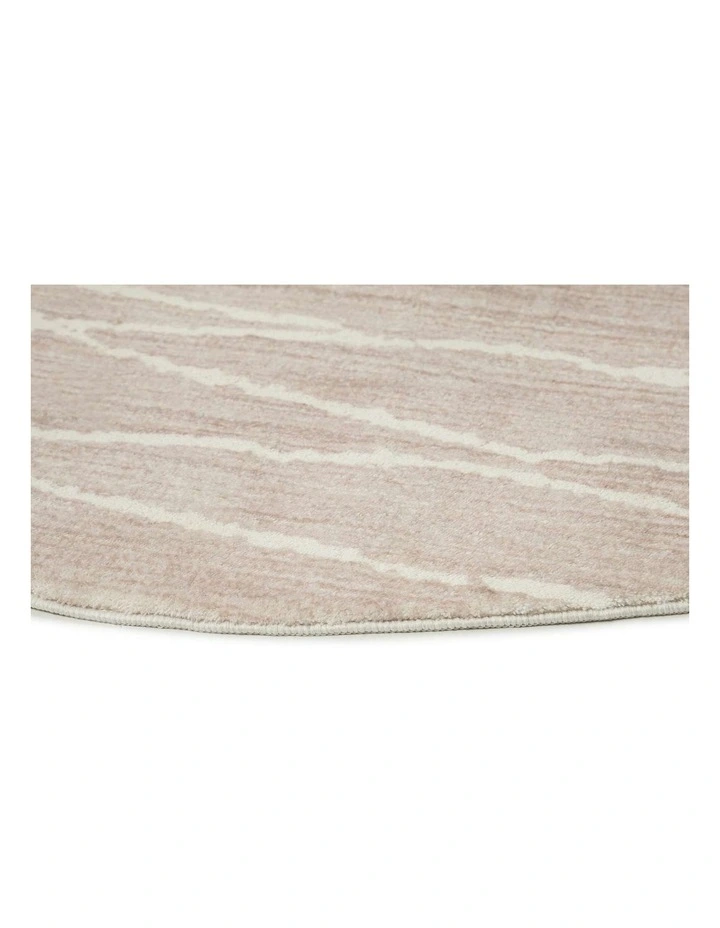 LOOPSIE  BOKAA BEIGE LINED WASHABLE ROUND RUG image 4