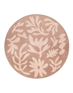 MISS AMARA HIRA PINK BEIGE SHAPES ROLLIE POLLIE ROUND PLAYMAT