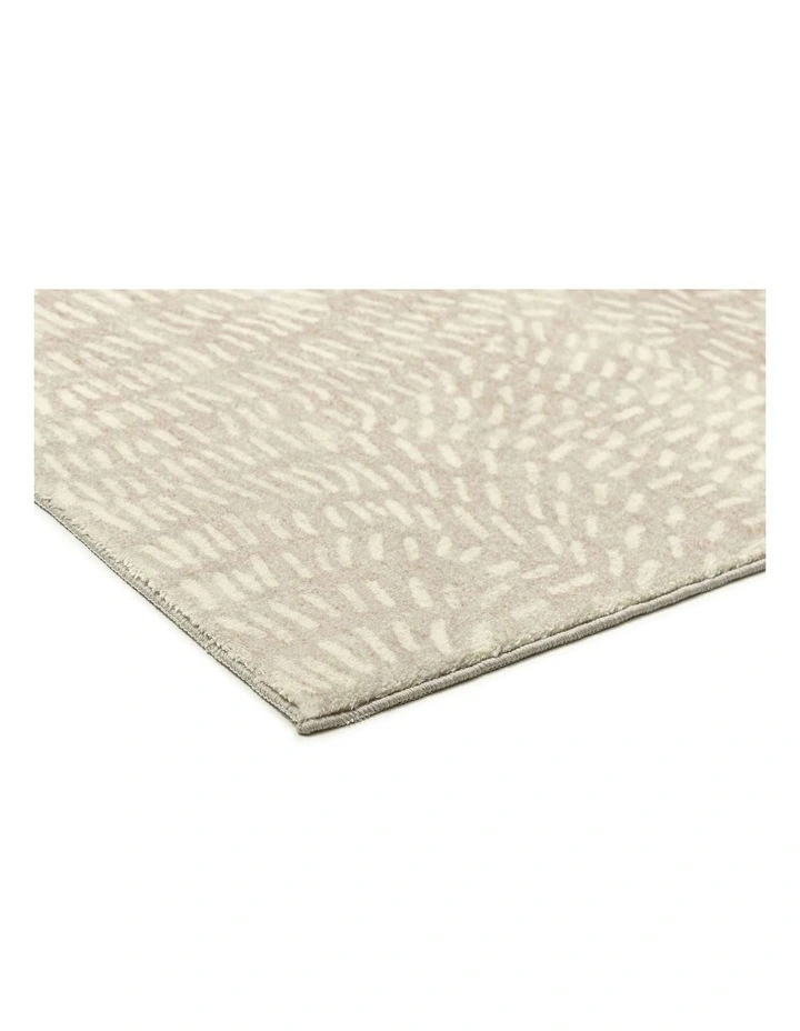 MISS AMARA  SUNITA GREY CREAM CIRCLE DOT PATTERN WASHABLE RUG image 2