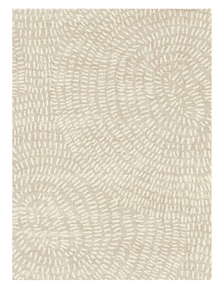 MISS AMARA  SUNITA GREY CREAM CIRCLE DOT PATTERN WASHABLE RUG image 5