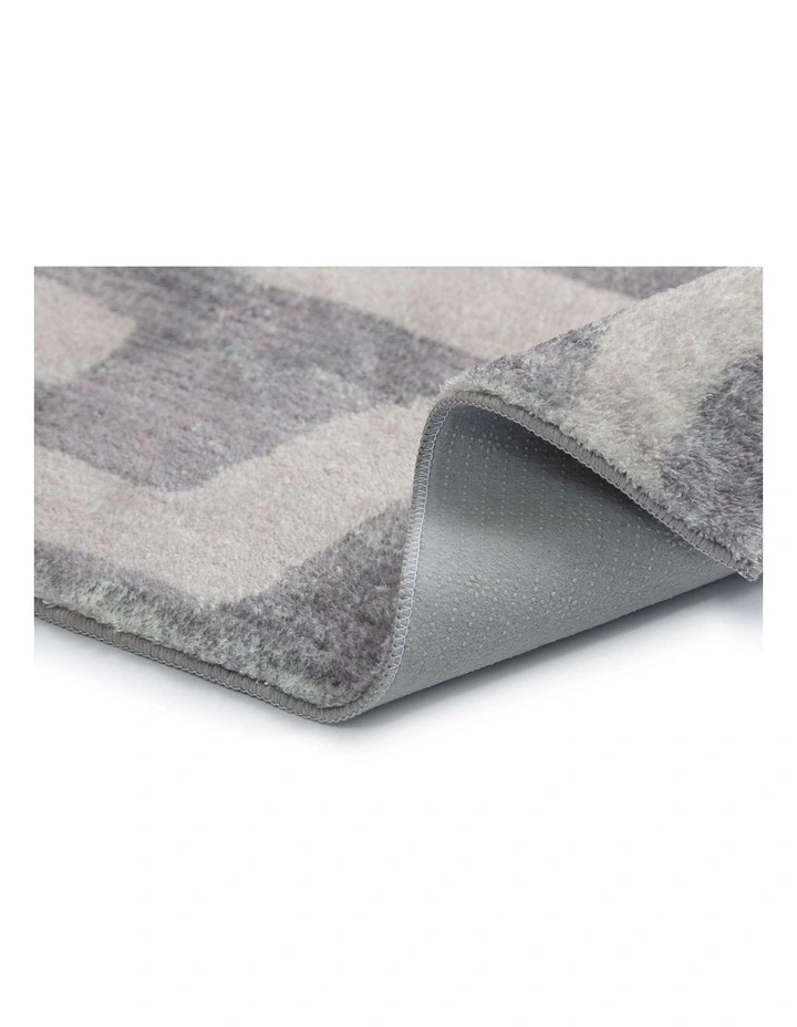 LOOPSIE  ALBERC GREY AND BEIGE AZTEC WASHABLE RUG image 3