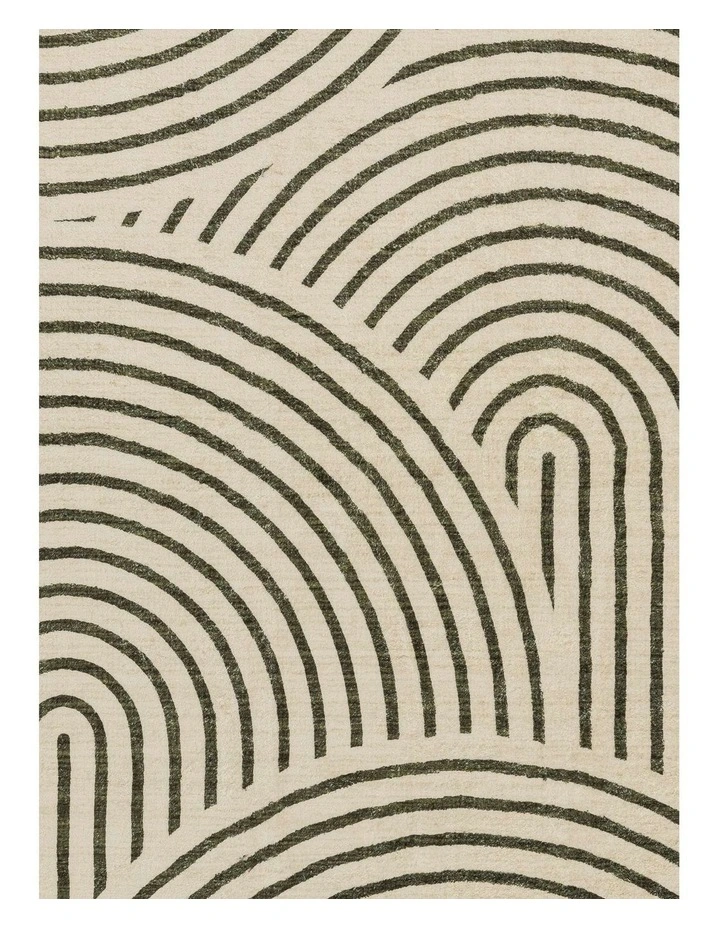 LOOPSIE  AKKO GREEN AND CREAM ARCH WASHABLE RUG image 5