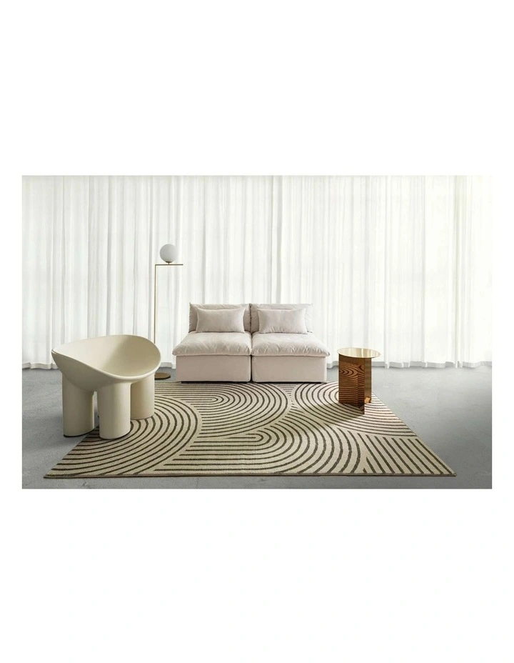 LOOPSIE  AKKO GREEN AND CREAM ARCH WASHABLE RUG image 6