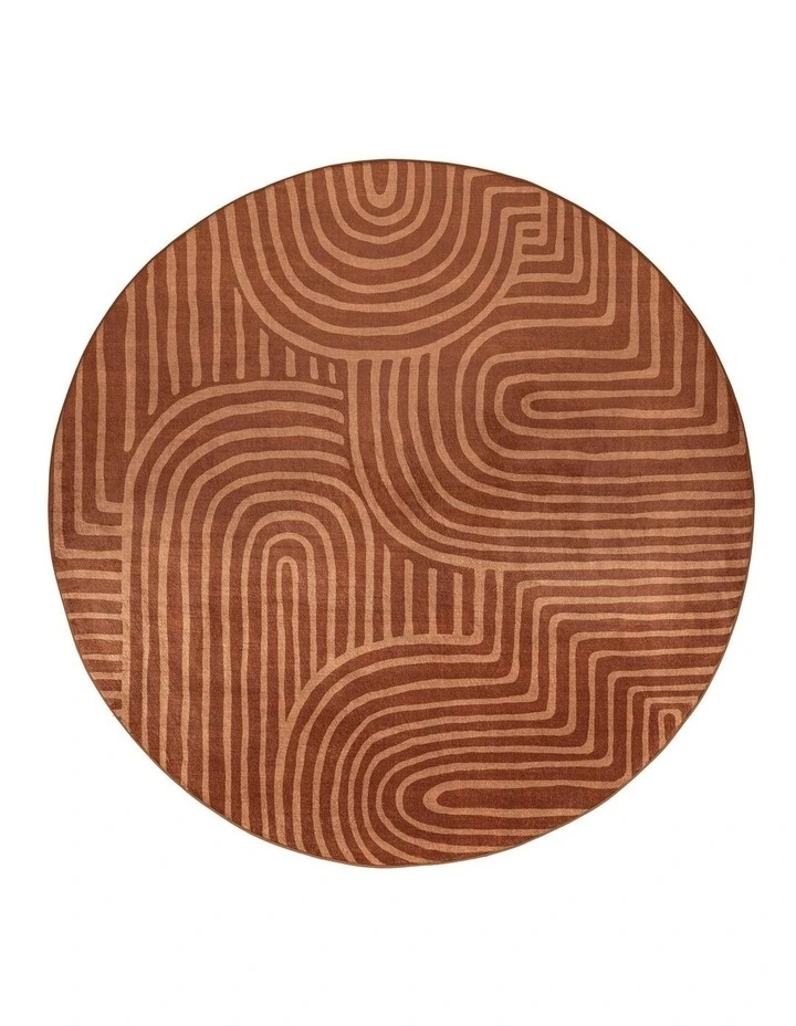 MISS AMARA  LETA BROWN ABSTRACT ROLLIE POLLIE ROUND PLAYMAT image 1