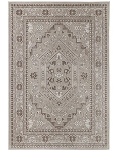LOOPSIE MIDALVA BROWN GREY VINTAGE WASHABLE RUG