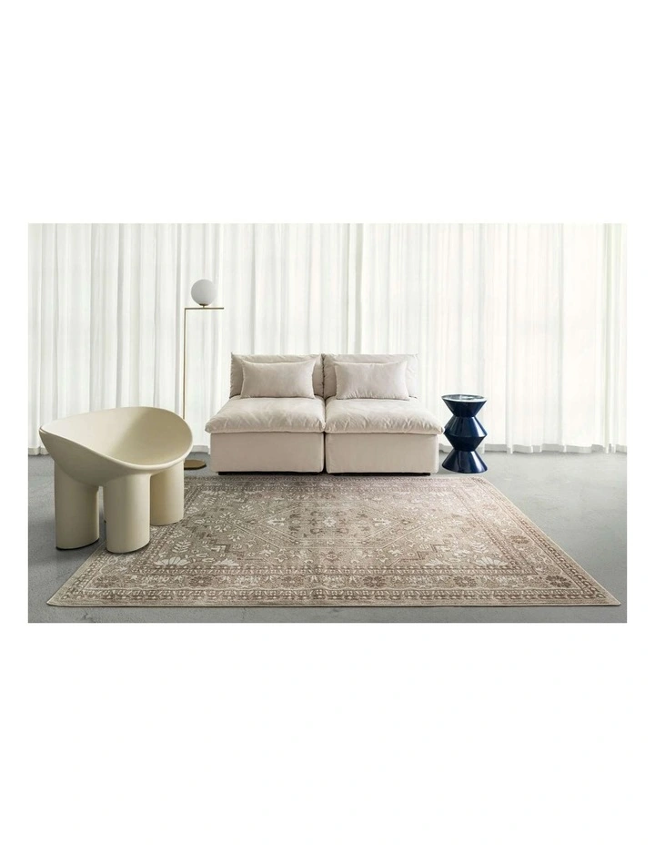 LOOPSIE  MIDALVA BROWN GREY VINTAGE WASHABLE RUG image 6