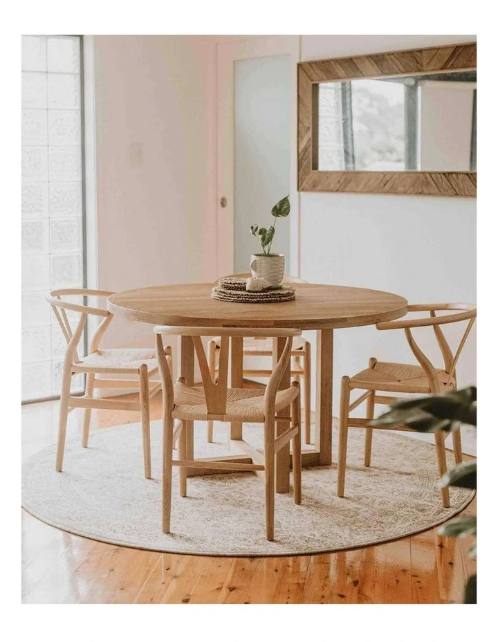 MISS AMARA MOSELLE BEIGE AND BROWN FLORAL DISTRESSED ROUND RUG image 5