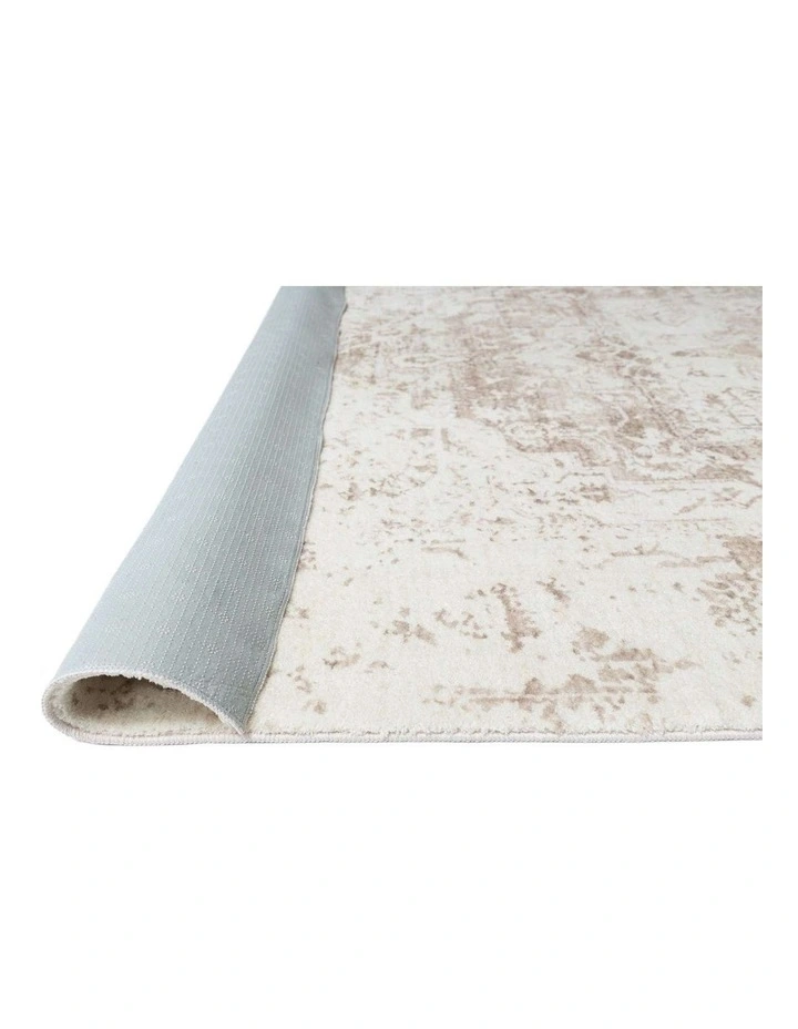 MISS AMARA  CABANELA CREAM AND BEIGE DISTRESSED WASHABLE RUG image 3