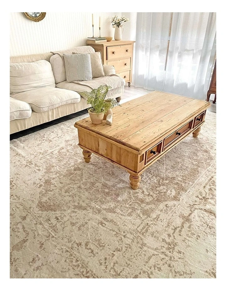 MISS AMARA  CABANELA CREAM AND BEIGE DISTRESSED WASHABLE RUG image 6