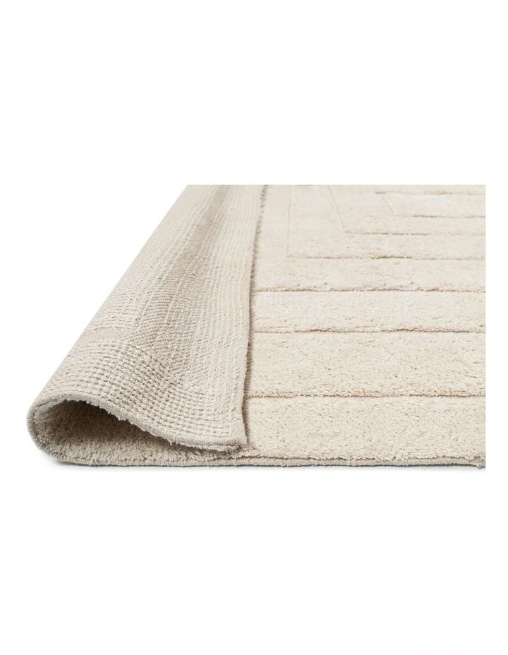 MISS AMARA  ALLISON CREAM BEIGE MODERN COTTON WASHABLE RUG image 3