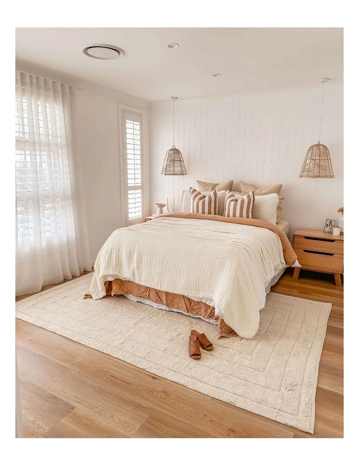 MISS AMARA  ALLISON CREAM BEIGE MODERN COTTON WASHABLE RUG image 6