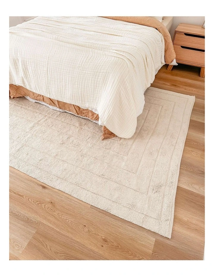 MISS AMARA  ALLISON CREAM BEIGE MODERN COTTON WASHABLE RUG image 7