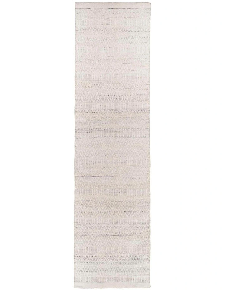 MISS AMARA  LORETTA CREAM AND GREY INDOOR OUTDOOR P.E.T RUNNER RUG image 1