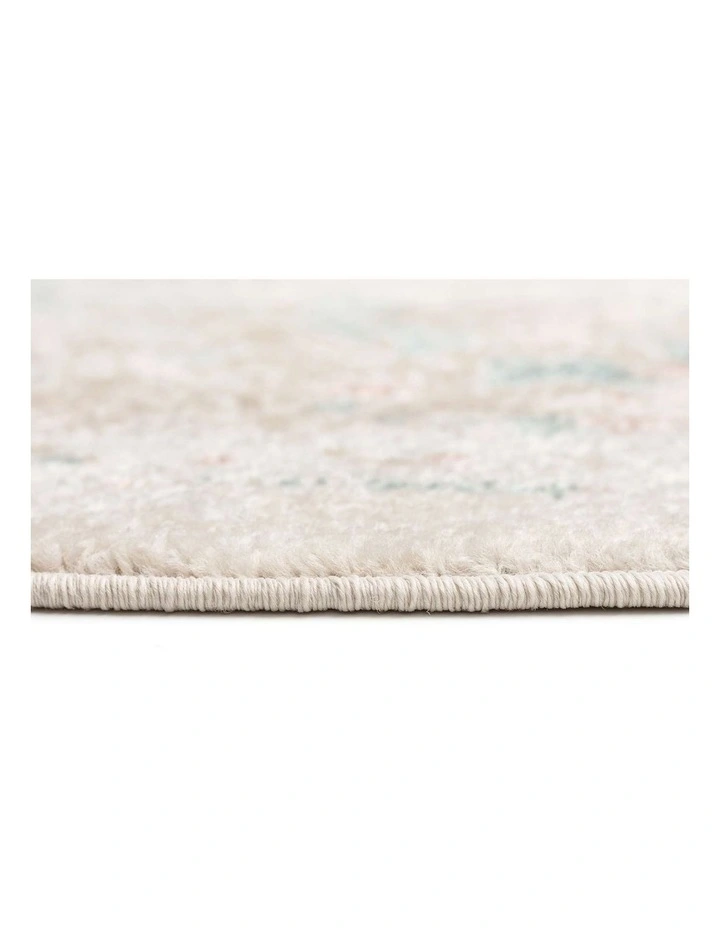 MISS AMARA  CARIBOU CREAM AND PINK TRADITIONAL ROUND RUG image 3