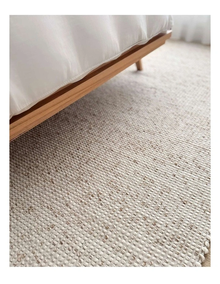 MISS AMARA INDYA MARBLED CREAM AND BEIGE CHUNKY WOOL RUG image 7